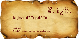 Majsa Árpád névjegykártya