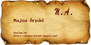 Majsa Árpád névjegykártya